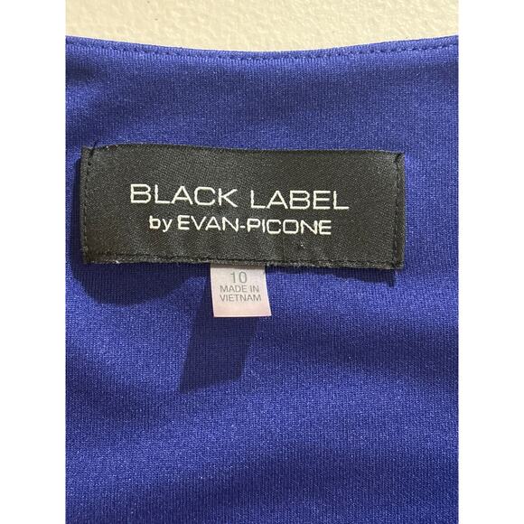 Black Label by Evan Picone Wrap Dress Women's Size 10 Purple Lined V-Neck Event - Picture 3 of 12